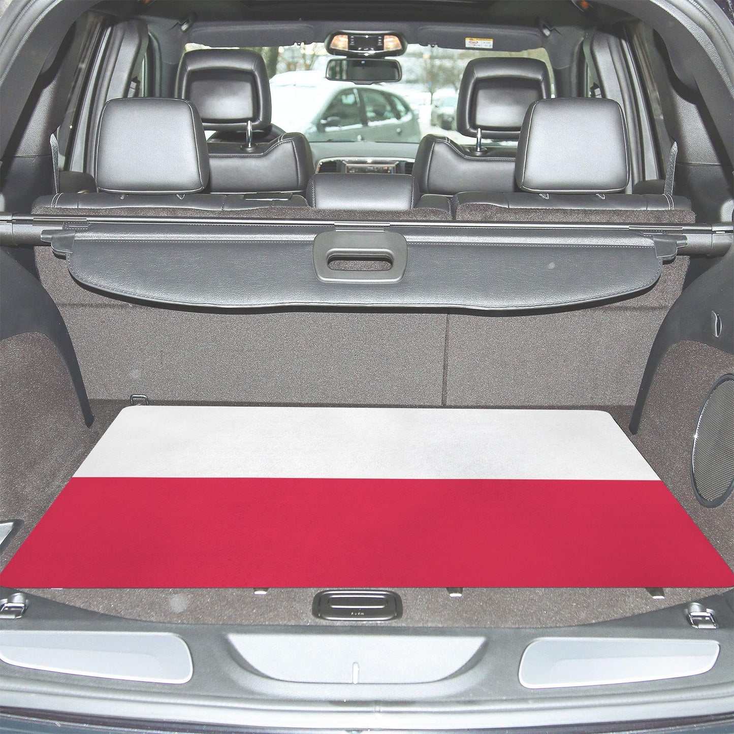Poland Flag Inspired Car Trunk Mat 100 × 75 cm / 39.4 × 30 in Printed in the USA