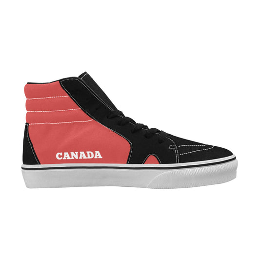 Canada Flag Inspired Women's High Top Canvas Shoes