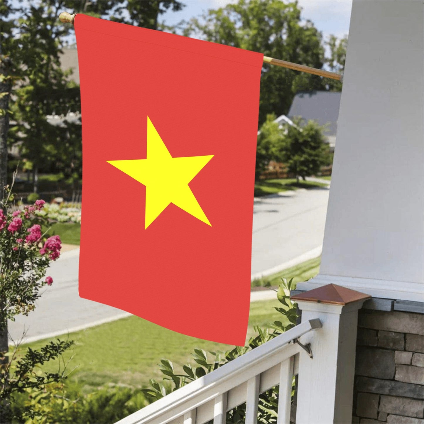 Red flag with yellow star by Luv My Flag.