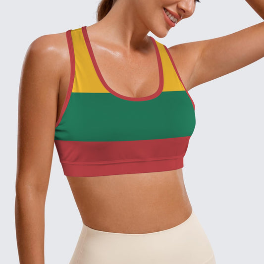 Lithuania Flag Racerback Sports Bra