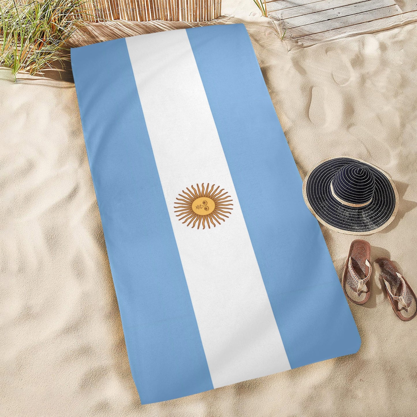 Argentina Flag Inspired Beach Towel 31"x71" (Made in USA)