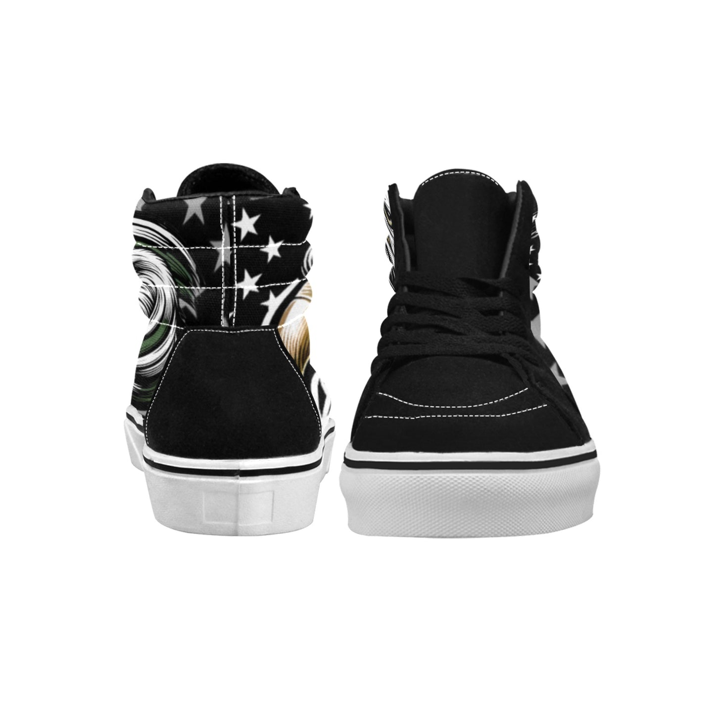 Thin Green Line Flag Inspired Eagle Men's High Top Canvas Shoes