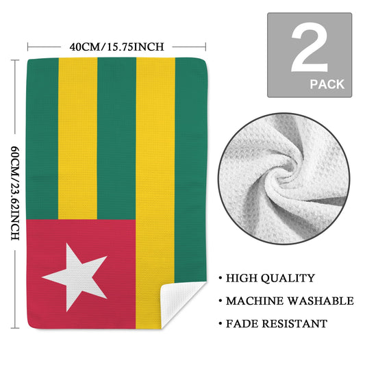 Togo Flag Inspired Kitchen Towel 40X60cm (Pack of 2) | Printed In the USA