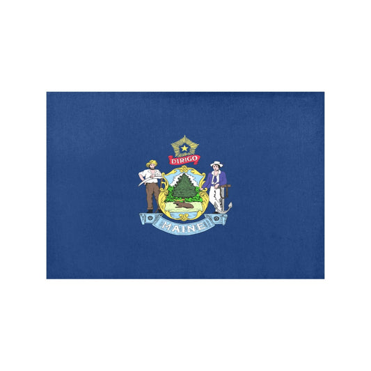 Blue Maine state flag with emblem by Luv My Flag.
