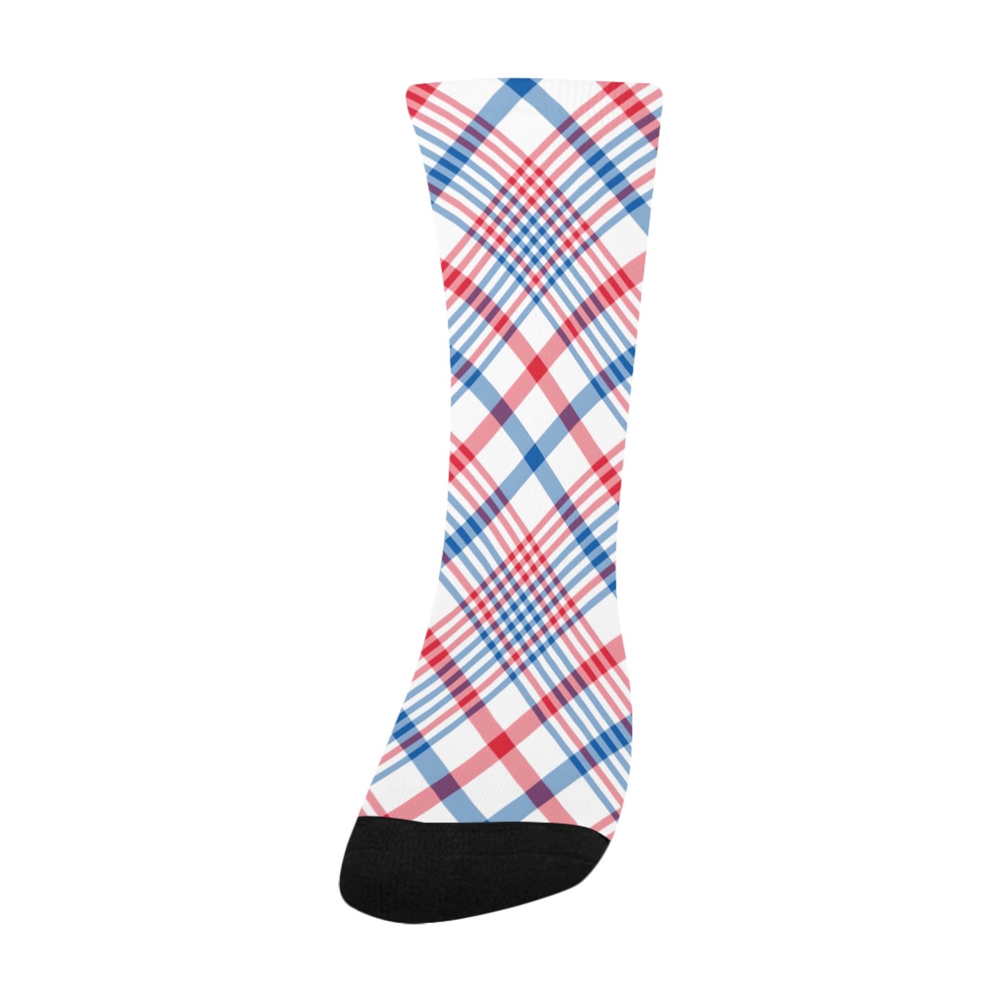USA/American Flag Inspired Plaid Pattern Kid's Custom Socks (Made in the USA)