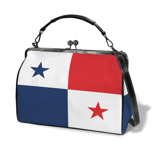Panama Flag Inspired Kisslock Crossbody Shoulder Bag-Large
