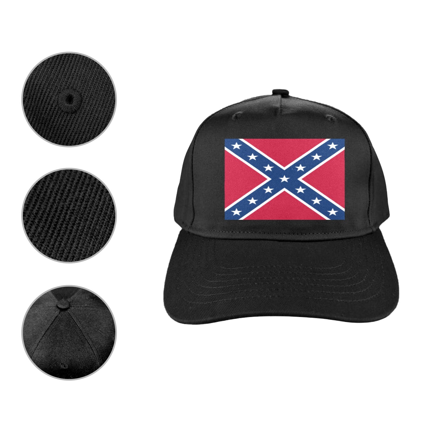 Confederate States Battle Flag Baseball Cap (Made in USA)