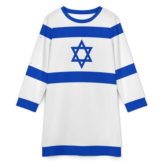 Israel Flag Inspired Sweater Dress