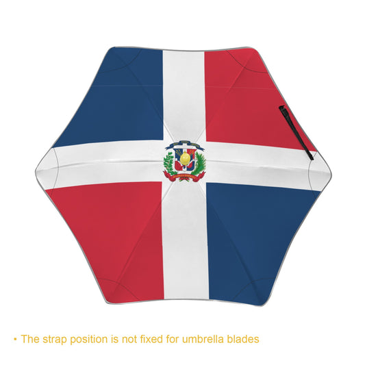 Dominican Republic Flag Inspired Kids Safe Round Corner Umbrella
