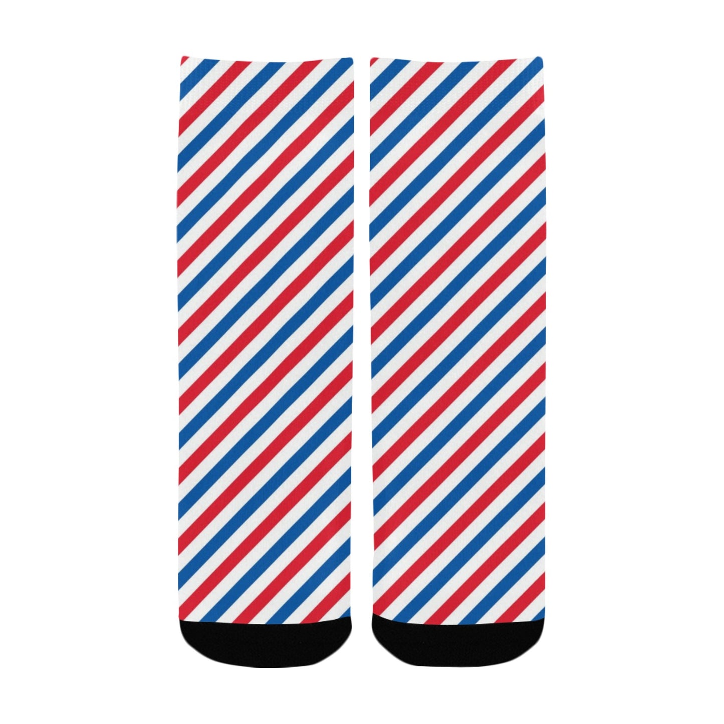 USA/American Flag Inspired Stripes Pattern Kid's Custom Socks (Made in the USA)