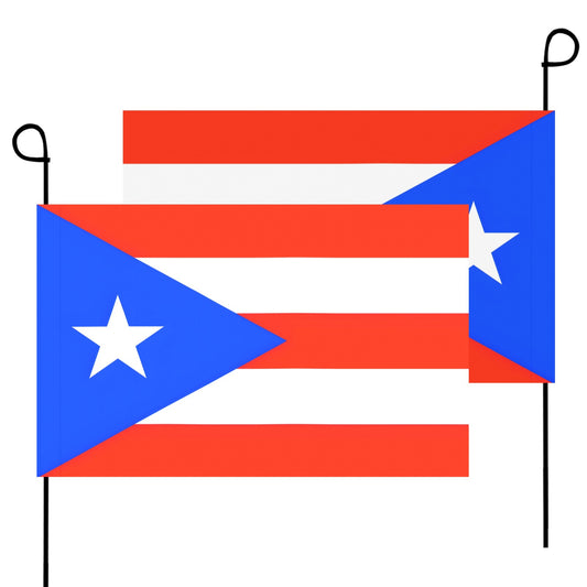 Two Puerto Rican flags with poles, by Luv My Flag.