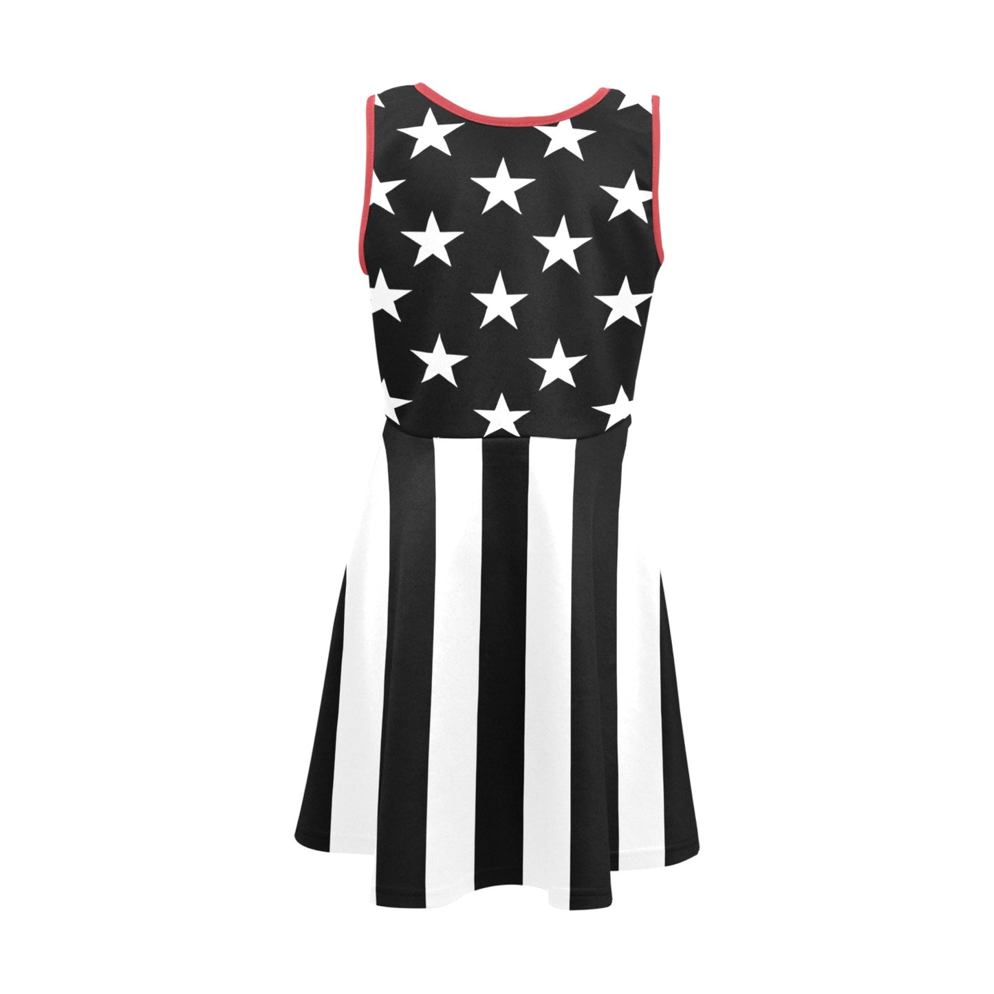 Thin Red Line Flag Inspired Girls' Sleeveless Sundress | Ships from USA