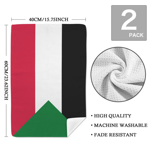 Sudan Flag Inspired Kitchen Towel 40X60cm (Pack of 2) | Printed In the USA