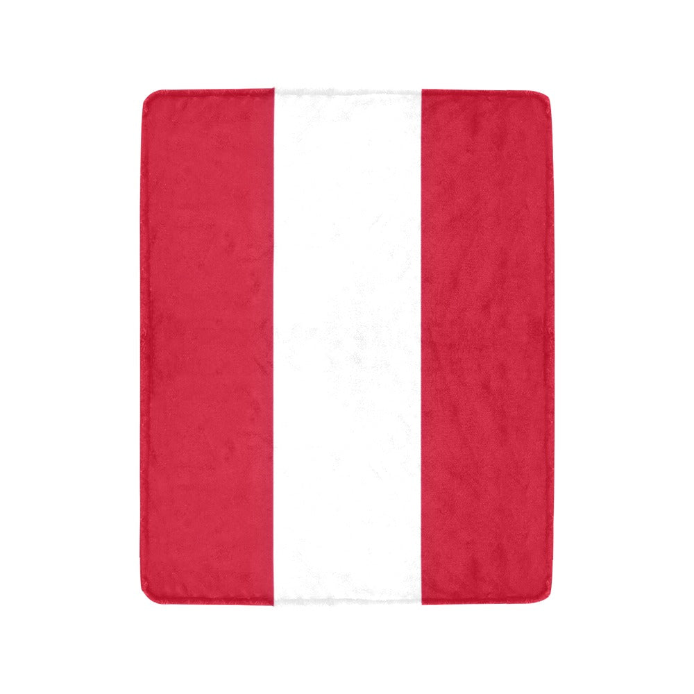 Red and white striped blanket by Luv My Flag.