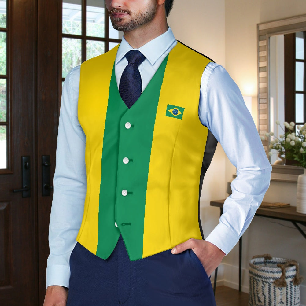 Brazil Flag Suit vest jacket