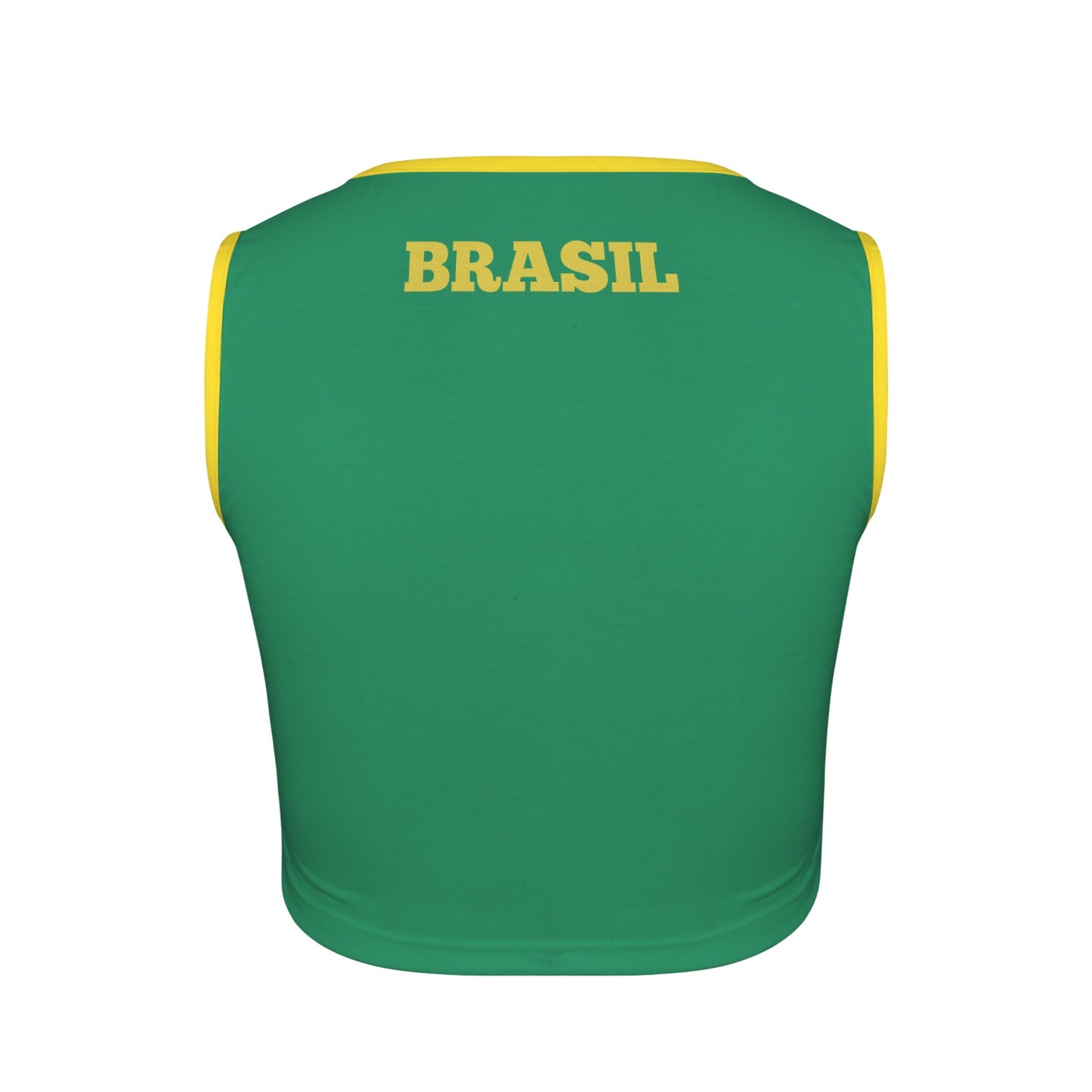 Brazil Flag Inspired Square Neck Crop Tank Tops