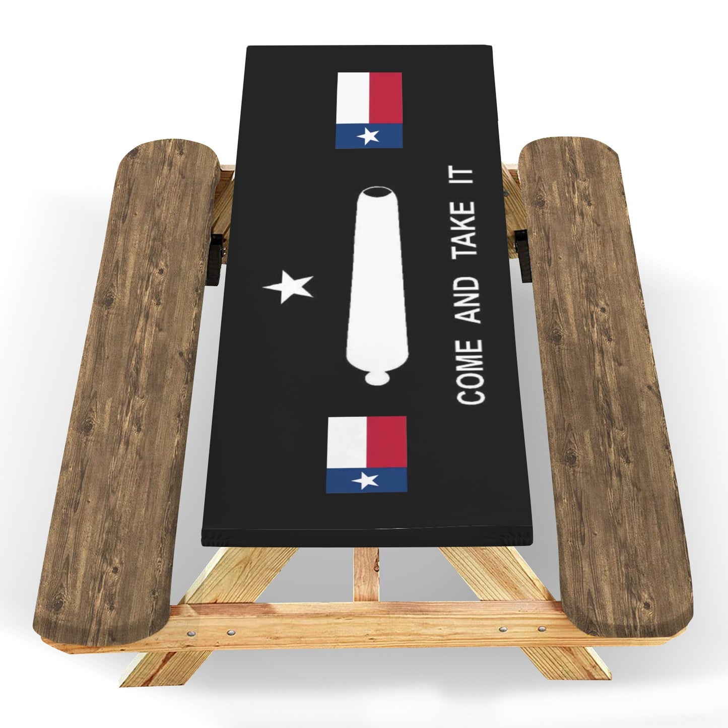 Come and Take It and Texas Flag Picnic Table Cover (72" x 30") (Made in the USA)