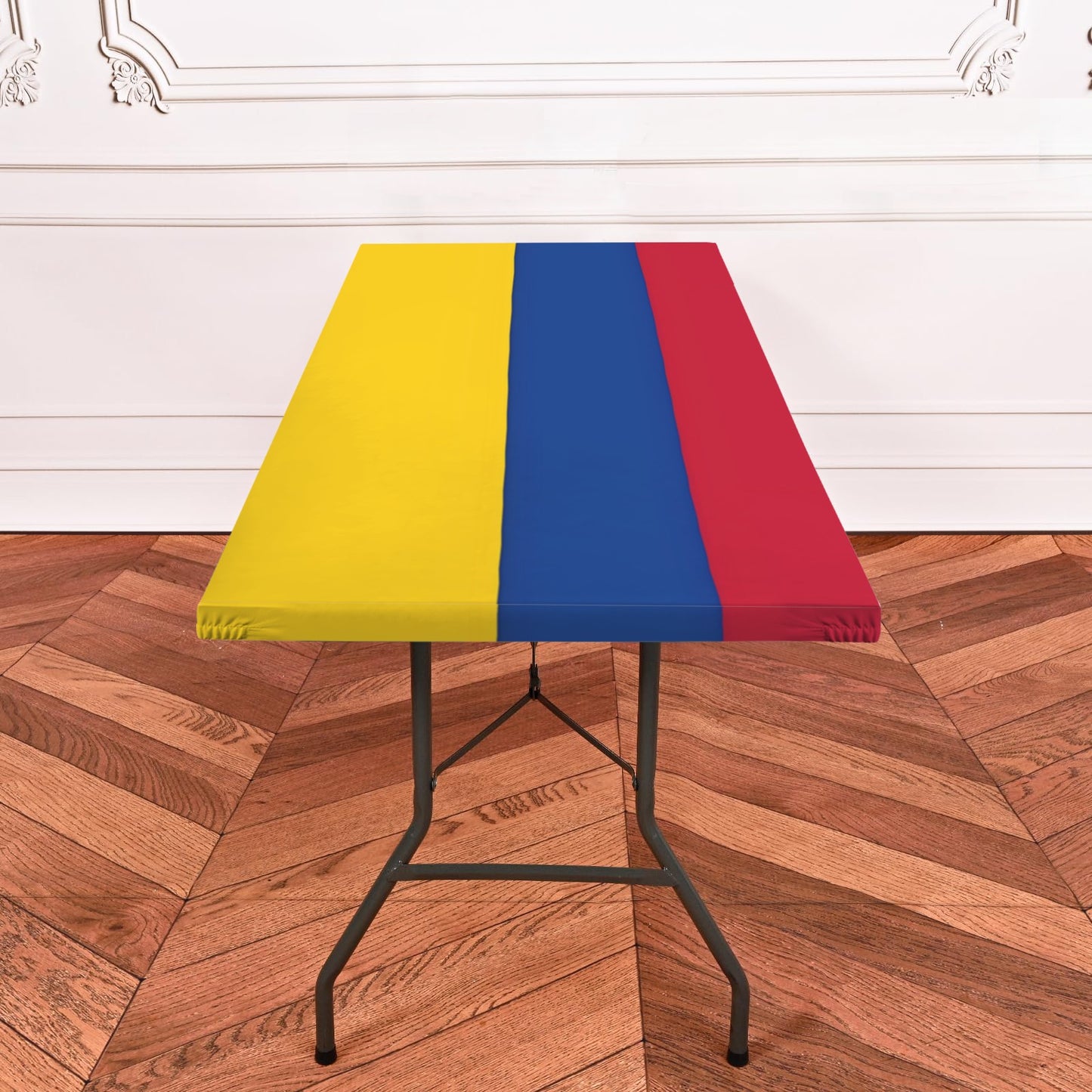 Colombia Flag Inspired Custom Elastic Fitted Tablecloth 72x30 inch (Made in the USA)