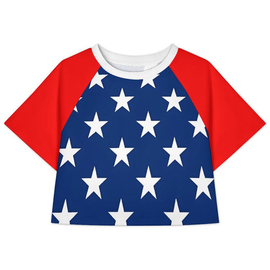 USA/American Flag Inspired Women's Cropped Shirt