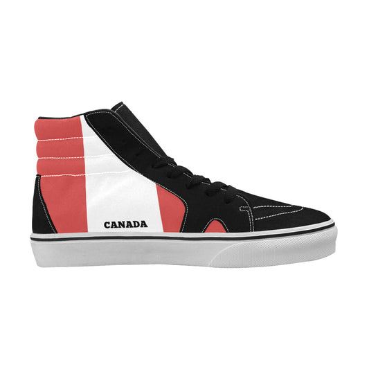Canada Flag Inspired Women's High Top Canvas Shoes