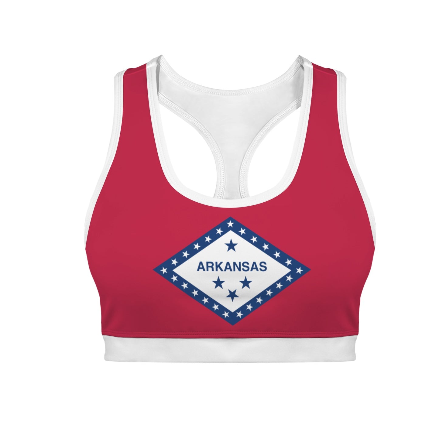 Arkansas Flag Racerback Sports Bra