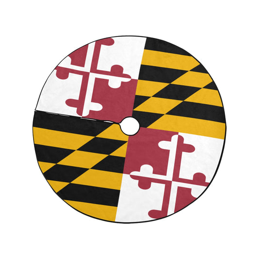 Maryland Flag Thick Christmas Tree Skirt 47" x 47"