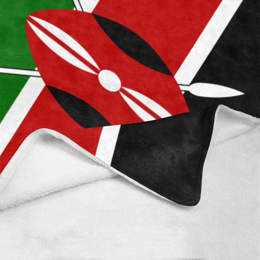Luv My Flag blanket with Kenyan flag design pattern.