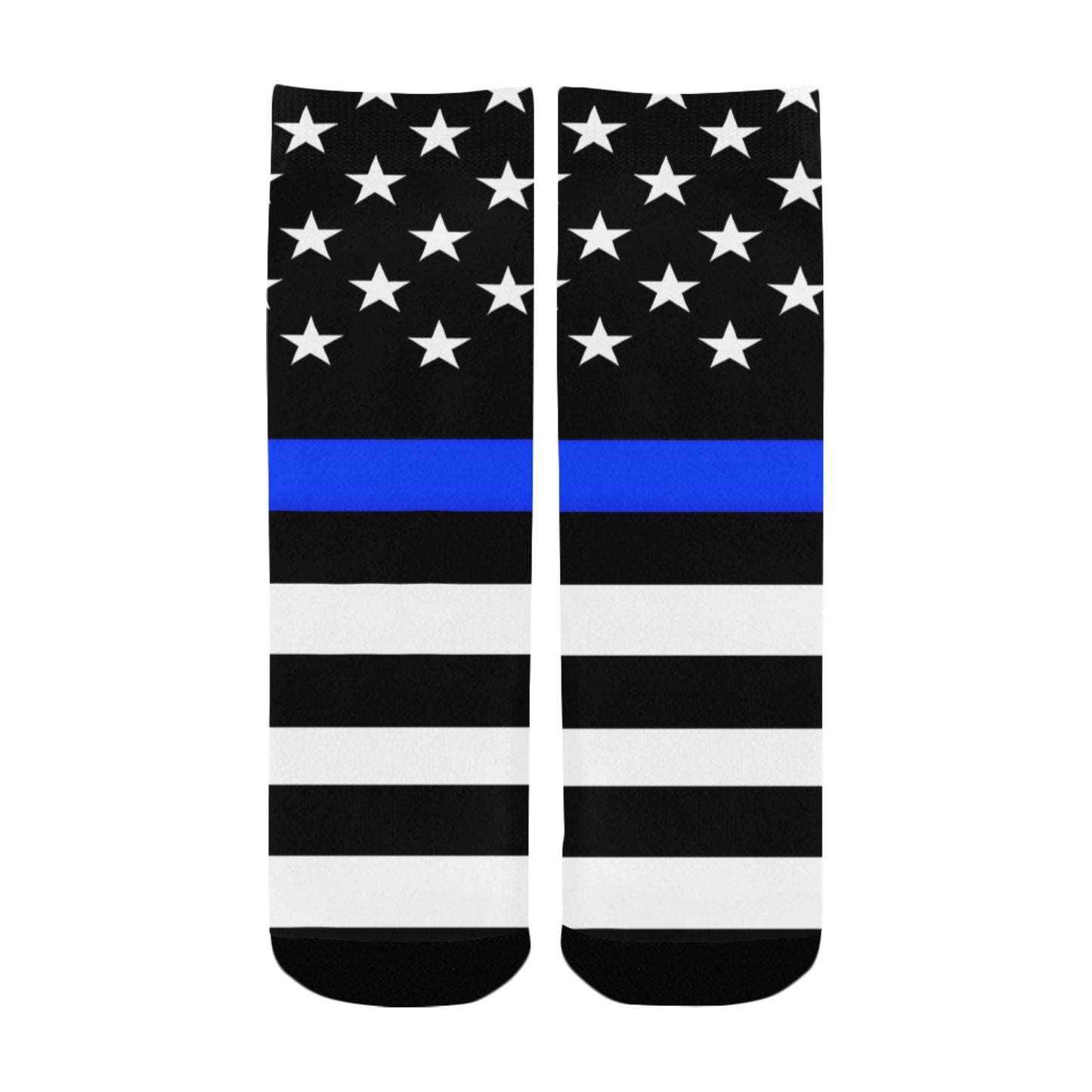 Thin Blue Line Flag Inspired Kid's Custom Socks (Made in the USA)