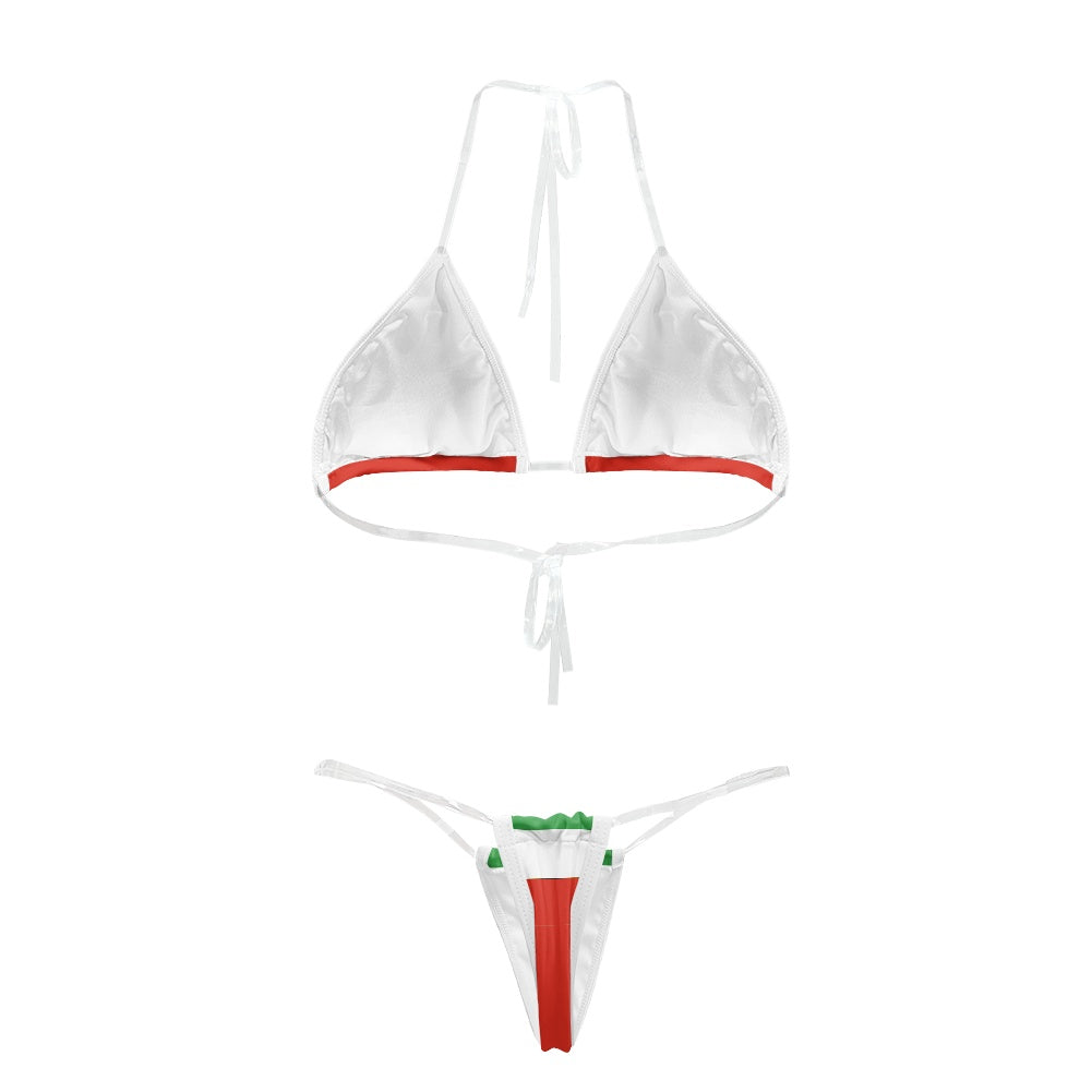 Iran Lion & Sun Flag Inspired Transparent String Bikini