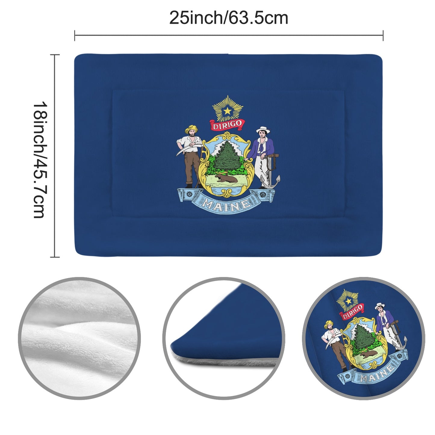 Maine Flag Inspired Pet Mat 25x18inch (Made in the USA)