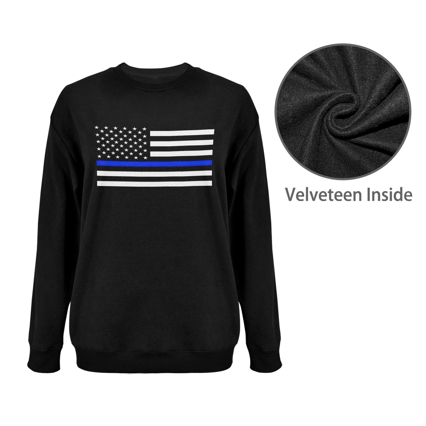 Thin Blue Line Flag Unisex Fleece Sweatshirt (Made in the USA)