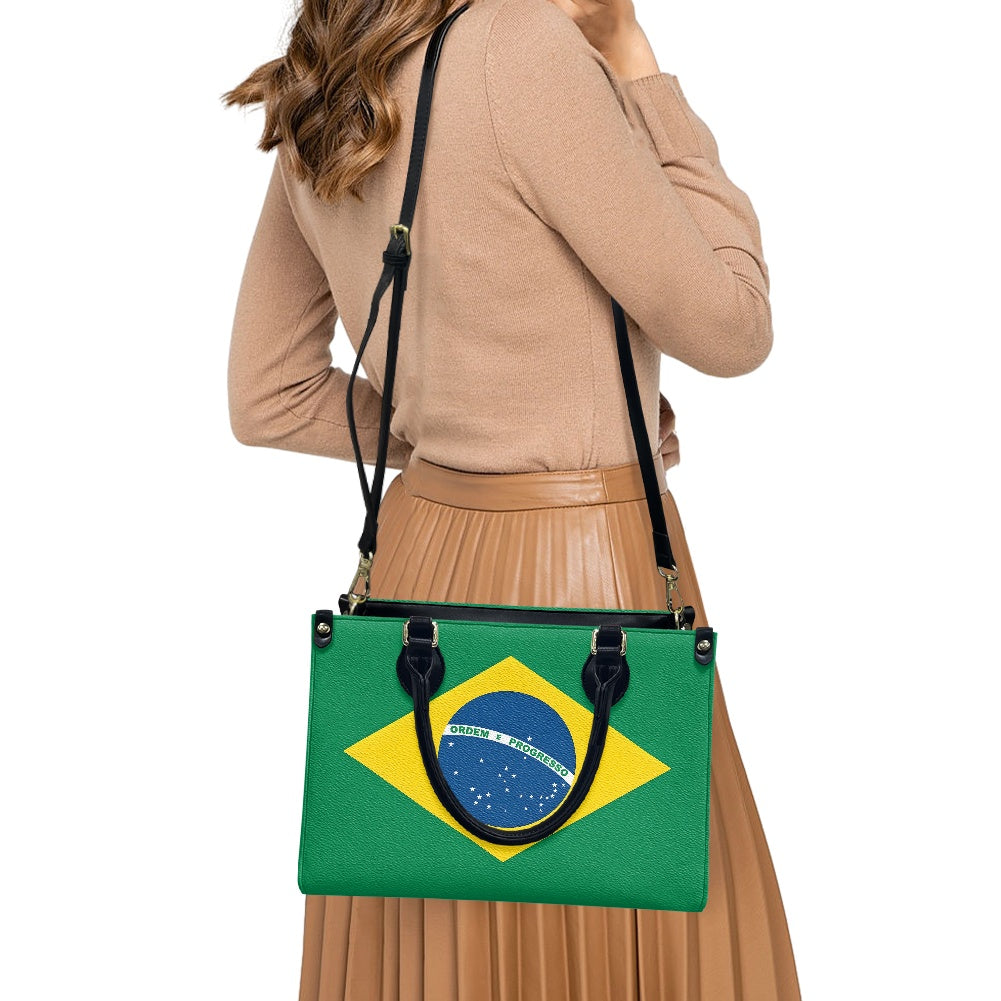 Brazil Flag Inspired PU Leather Handbag for Women – Stylish Shoulder Bag with Large Capacity and Elegant Design - Luv My Flag