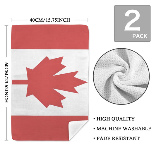 Canada Flag Inspired Kitchen Towel 40X60cm (Pack of 2) (Made in the USA)