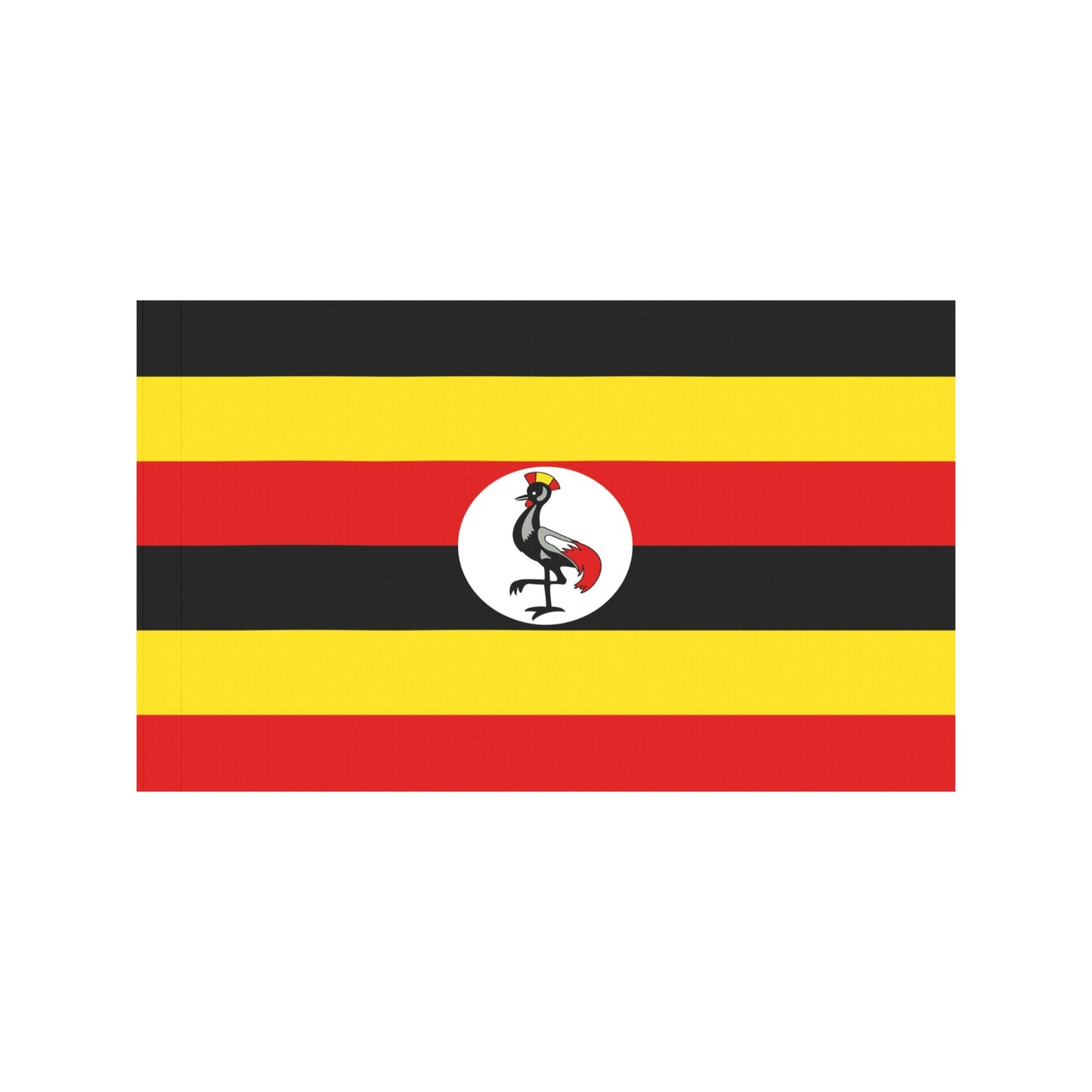 Luv My Flag: Uganda flag with black, yellow, red stripes.