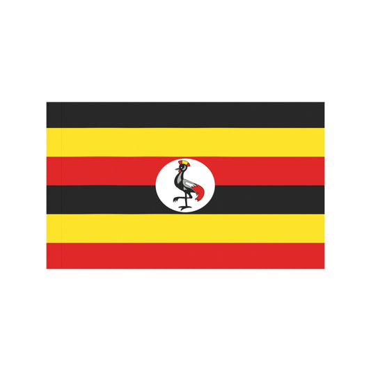 Luv My Flag: Uganda flag with black, yellow, red stripes.
