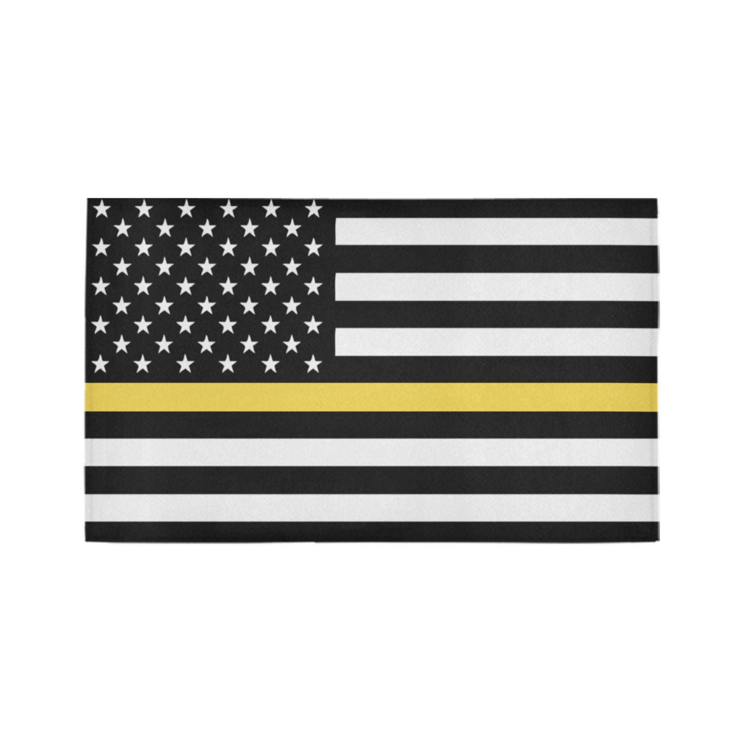 Thin Gold Line Flag Inspired Doormat 30" x 18" (Sponge Material)