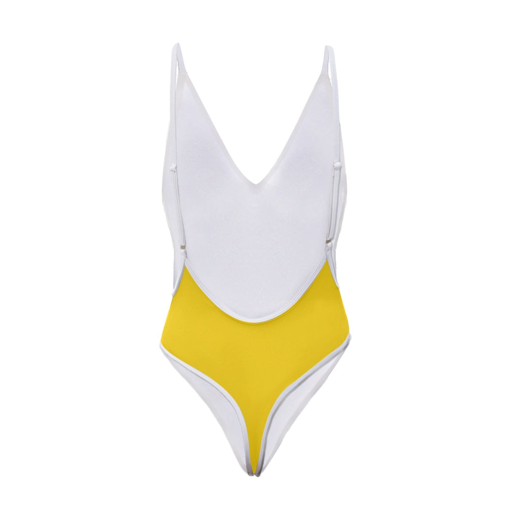 Ukraine Flag Inspired One-Piece Thong Swimsuit