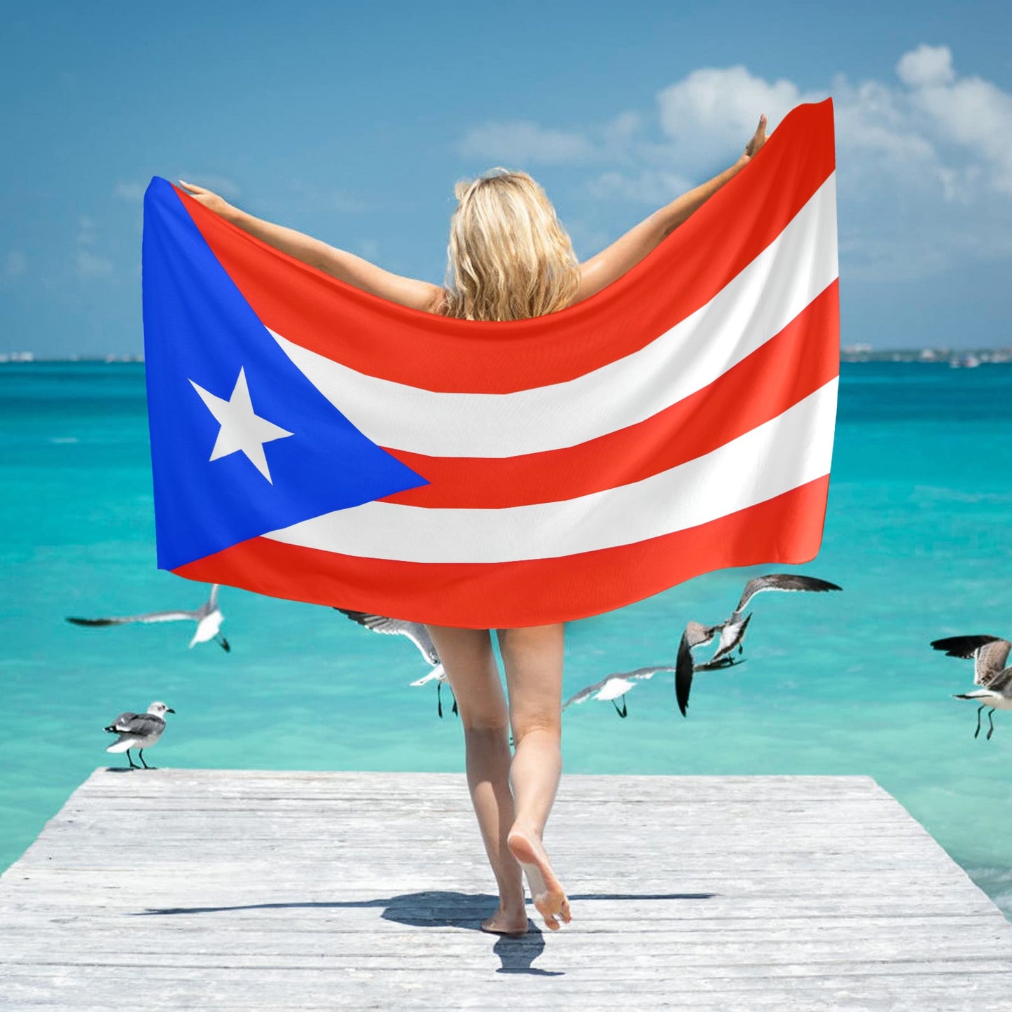 Puerto Rico Flag Beach Towel 31"x71" (Made in USA)