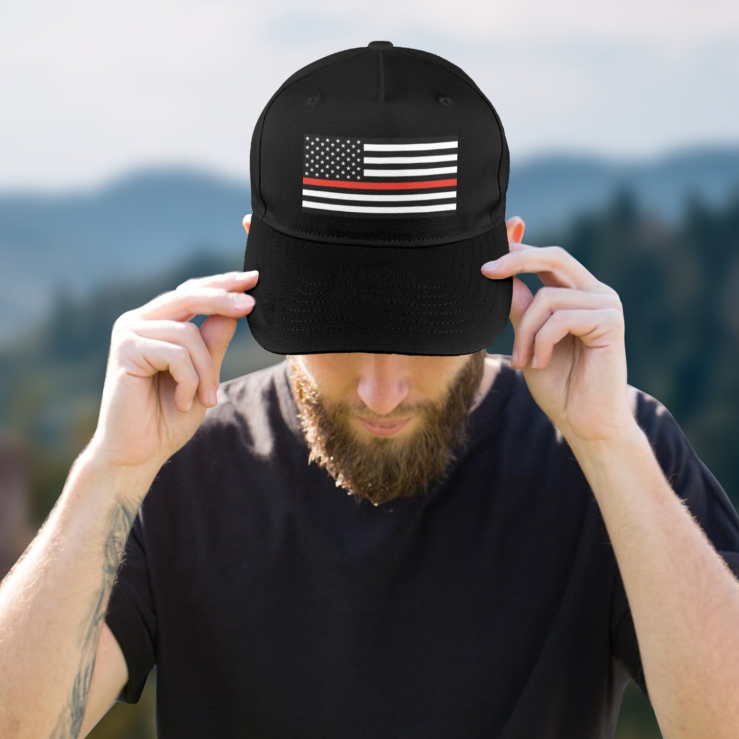 Thin Red Line Flag Baseball Cap (Made in USA)