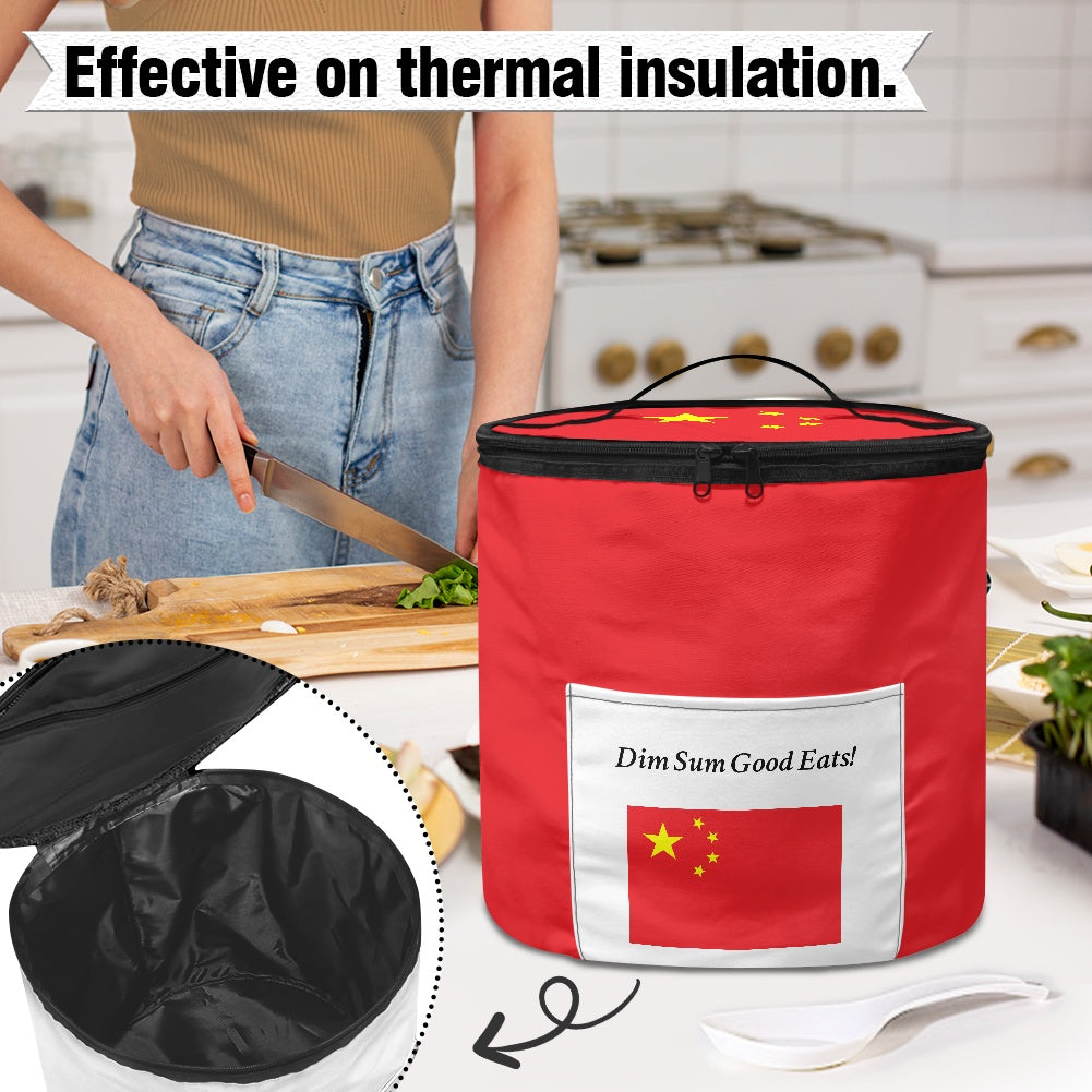 China Flag Inspired "DIM SUM GOOD EARTS!" Electric Pressure Cooker Insulation Bag