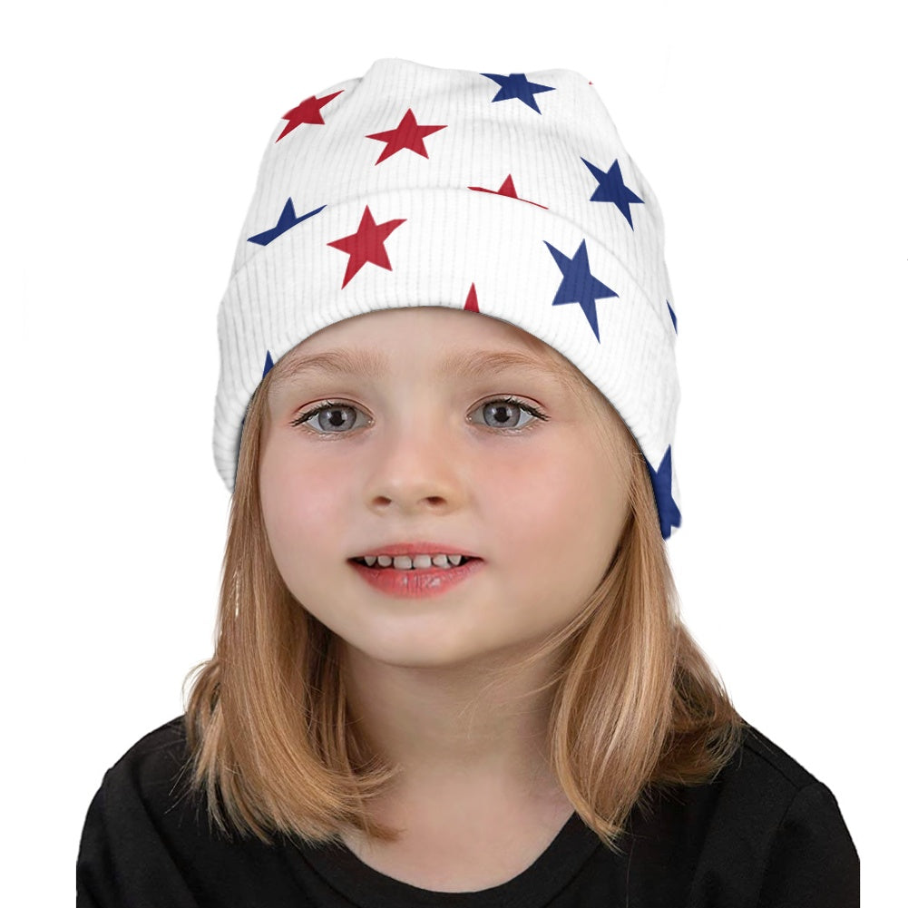 USA/American Flag Inspired Red and Blue Stars Kids' Beanie