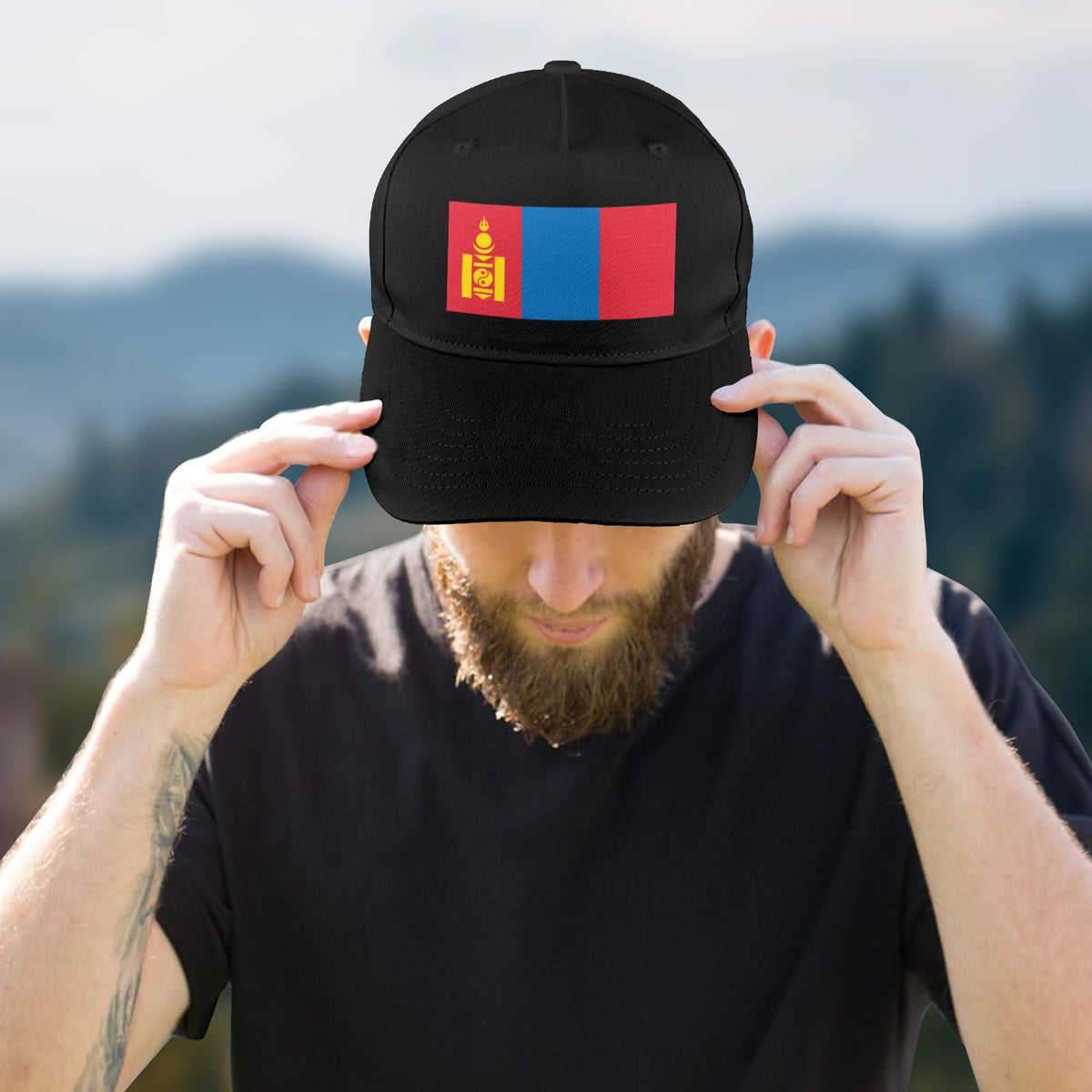 Mongolia Flag Inspired Baseball Cap | Printed in the USA