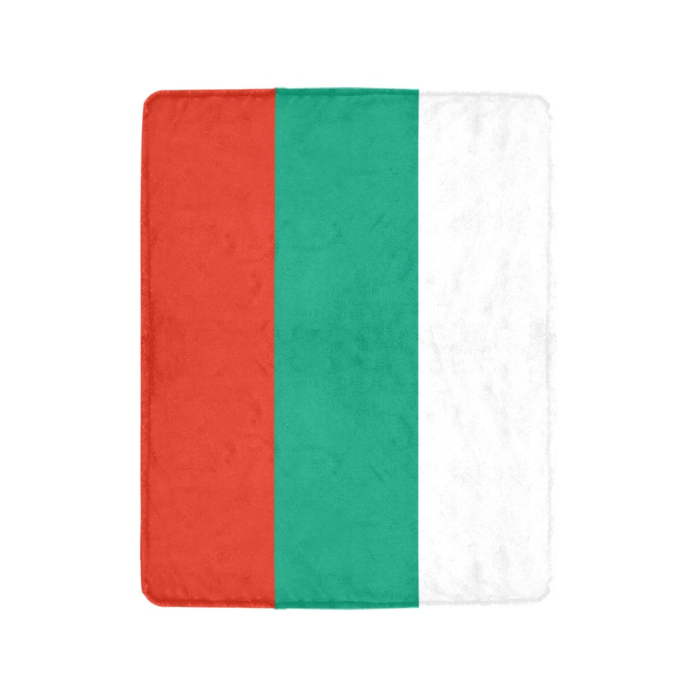 Red, green, white blanket by Luv My Flag brand.