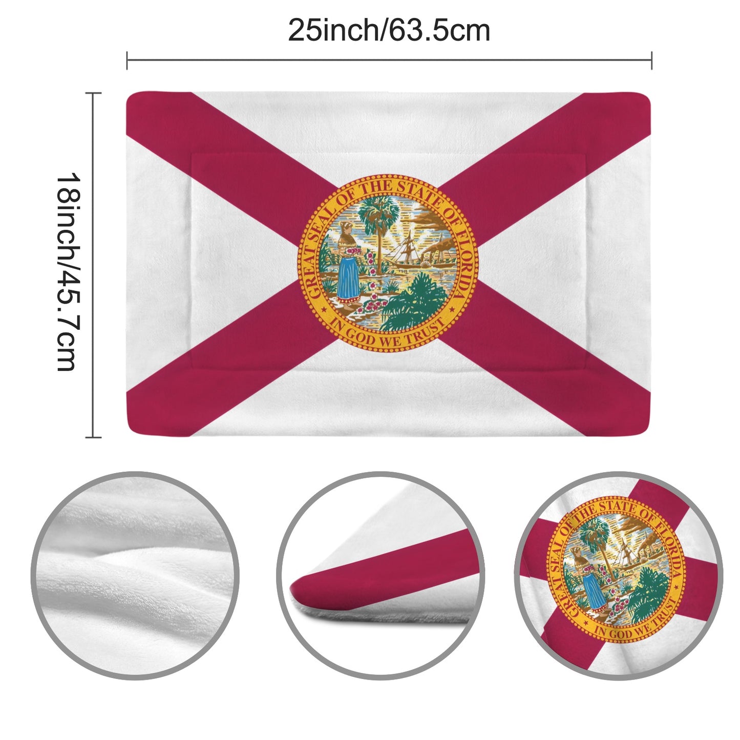 Florida Flag Inspired Pet Mat 25x18inch (Made in the USA)