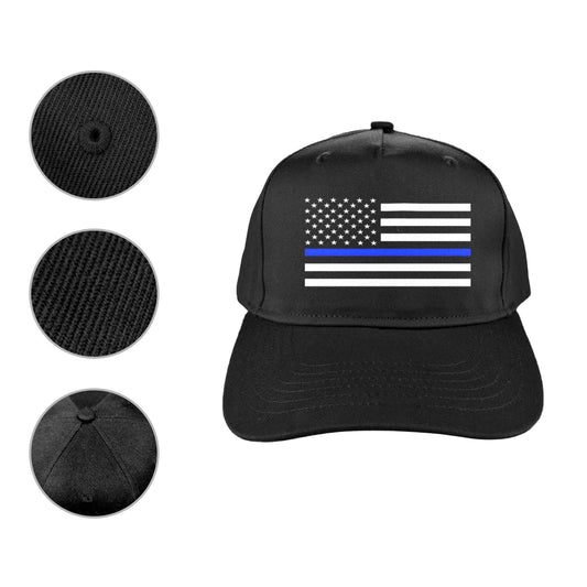 Thin Blue Line Flag Baseball Cap (Printed in the USA)