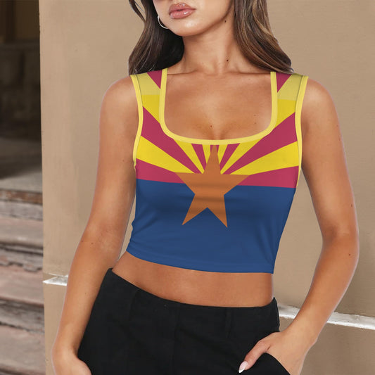 Arizona Flag Inspired Square Neck Crop Tank Tops