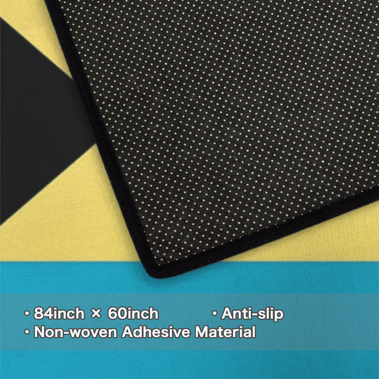 Bahamas Flag Inspired 84x60 Inch Area Rug with Black Binding (Made in the USA)