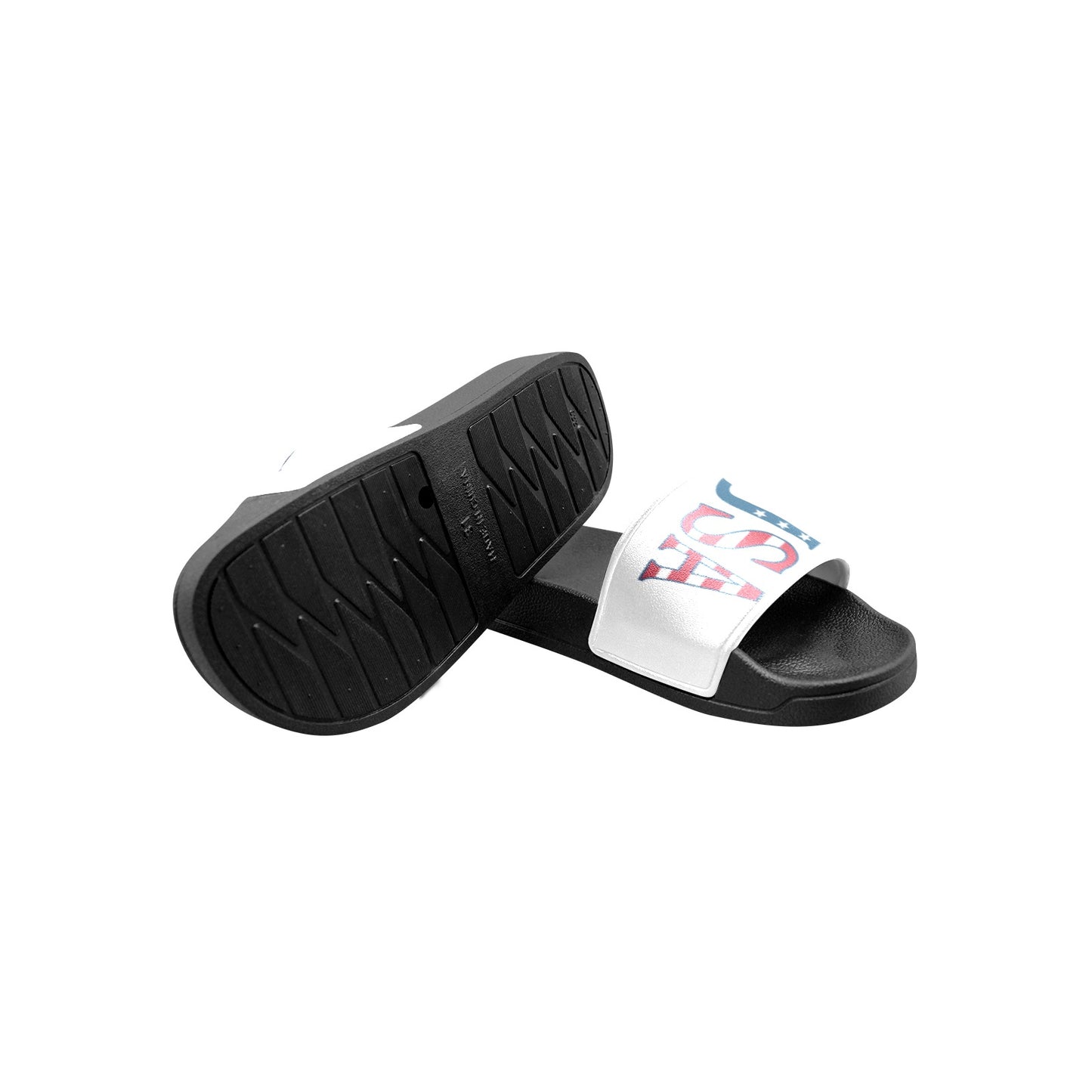 USA/American Flag Inspired USA Letters Kid's Slide Sandals