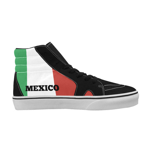 Mexico Flag Inspired Men's High Top Canvas Shoes