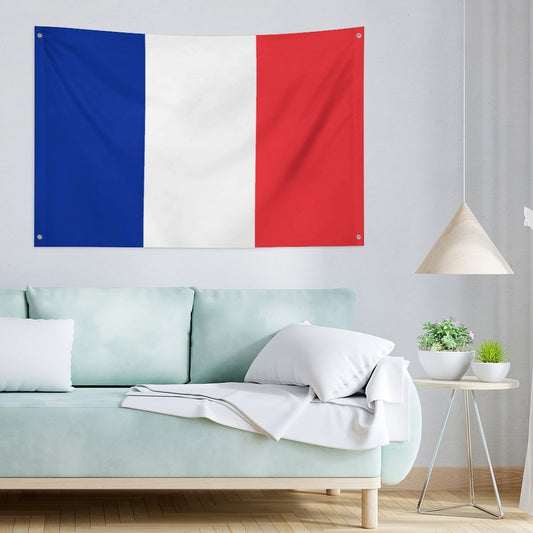 France Flag Inspired Wall Mount Flag with Four Grommets (35x59 in)